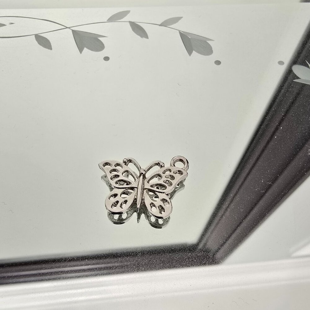 Small Butterfly Silver Tone Charm Accessory